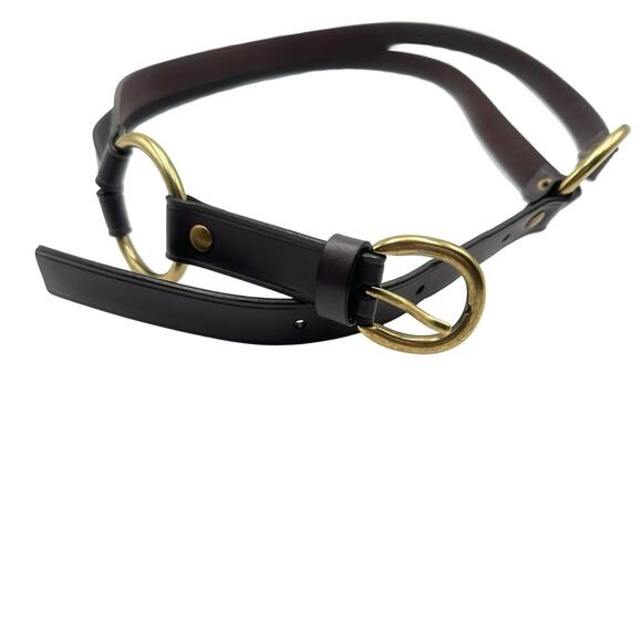 NWOT - ABG11 women\'s beautiful leather+man made boho belt mauve tone - SIZE 41\